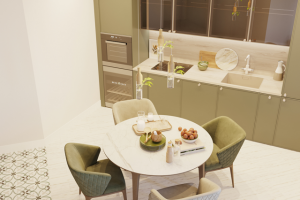 Дизайн и 3D-визуализация кухни для семьи