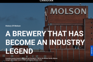 Дизайн первого экрана компании "Molson" для корп сайта