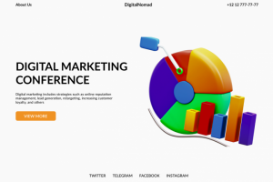 Дизайн первого экрана для конференции по цифровому маркетингу