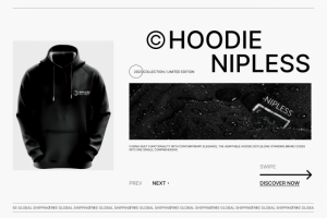 Дизайн первого экрана компании "Nipless" для Е-ком