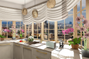 Дизайн-проект кухни 13 м2 в морском стиле