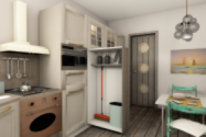 Дизайн-проект кухни 13 м2 в морском стиле