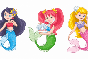 Мультяшные русалочки. Вектор