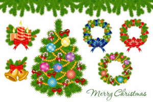 Новогодние элементы. Вектор