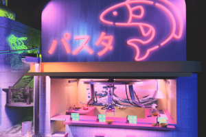 улица в стиле киберпанк