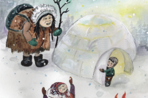 Иллюстрация к детской сказке про эскимосов
