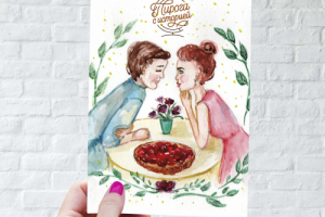 Иллюстрации к открыткам для Пекарни