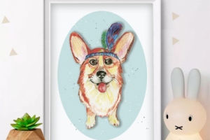 Иллюстрация собаки для постера