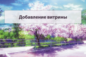 Добавление витрины