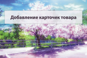 Добавление карточек товара