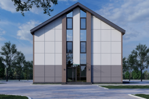 Дизайн экстерьера офисного здания. Фальшвитраж.