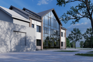 Дизайн экстерьера офисного здания. Фальшвитраж.