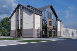 Дизайн экстерьера офисного здания. Фальшвитраж.