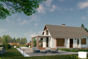 Частный дом. Визуализация по фотографии.