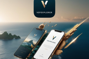 логотип для приложения для путешествий VOYEXPLORER