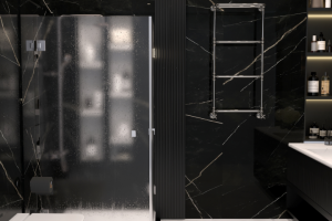 ВАННАЯ КОМНАТА В ЧЕРНОМ И БЕЛОМ МРАМОРЕ