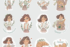 стикеры для пекарни "Амели"