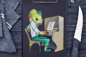 Концепт фирменного персонажа - окунь