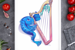 Концепт фирменного персонажа - синяя зубатка