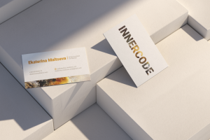 Разработка визиток к выставке итальянской художницы