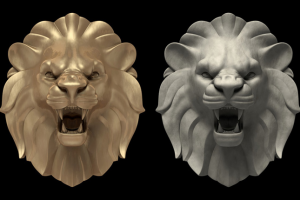 Львиная голова - 3D скульптура