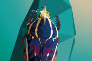 Угандская Бронзовка. Полигональный арт.