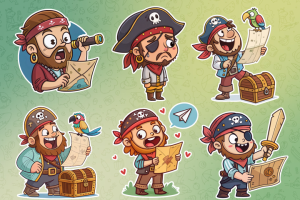 Пиратские стикеры для телеграм