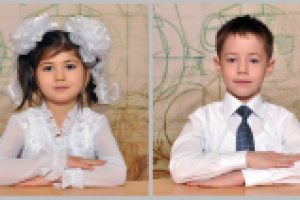 первоклассники за партой, я фотограф