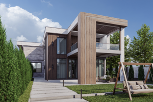 Проектирование и визуализация дома в современном стиле