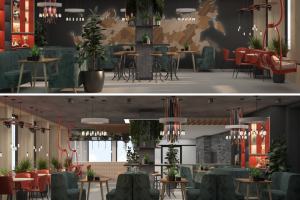 3д визуализация кафе. Воробьевы горы