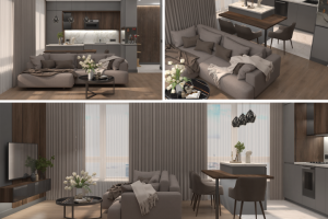 3д визуализация квартиры 60 кв.м