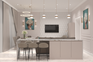 Кухня-гостиная неоклассика