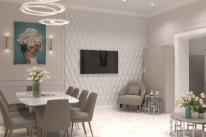 Кухня-гостиная неоклассика