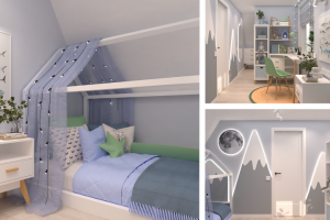 Дизайн проект детской на мансарде