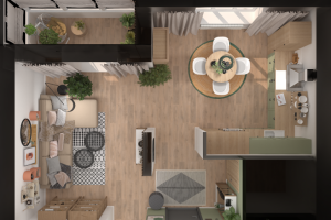 Дизайн проект кухни-гостиной