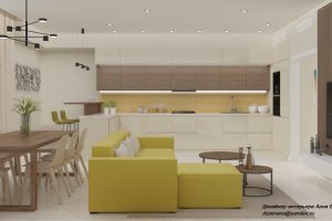 Дизайн кухни-гостиной в танхаузе