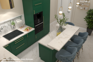 Кухня в зеленом цвете