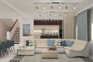 Кухня-гостиная в частном доме