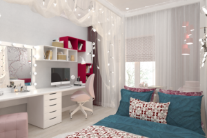 Спальня для девушки с балдахином