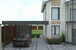 Визуализация навеса для автомобилей