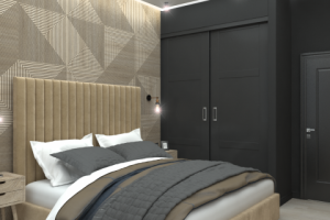 Спальня бежевая с черным