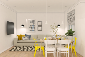 кухня-гостиная в скандинавском стиле