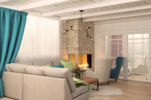 гостиная дом брус