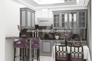 Дизайн проект кухни-гостиной