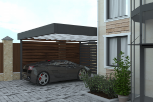 Визуализация навеса для автомобилей