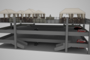 Визуализация парковки с барбекю на крыше 3