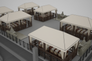 Визуализация парковки с барбекю на крыше