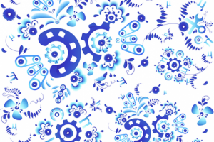 Паттерн "Техно в русском стиле. Гжель"