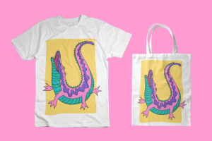 Создание принта для футболки и шоппера "Крокес"