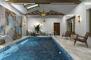 Гостиная Бассейн в частном  доме